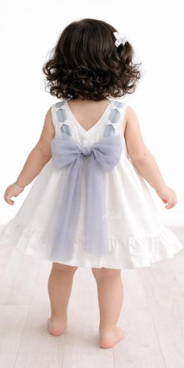 Jesusito ceremonia y arras bebé niña blanco con tul azul empolvado con braguita [2]