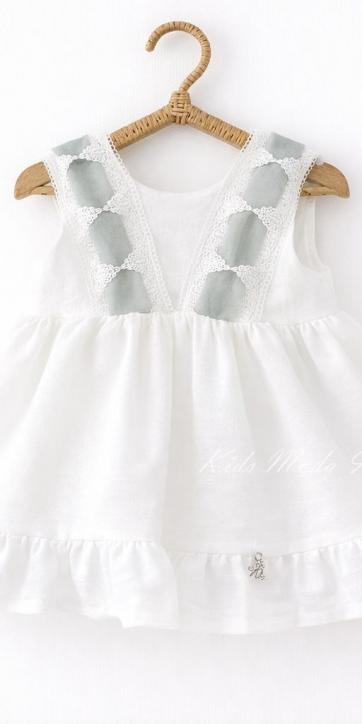 Jesusito ceremonia y arras bebé niña blanco con tul verde agua con braguita [4]