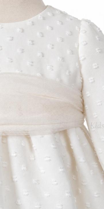 Jesusito Bautizo Bebé Gasa Plumeti Manga Larga con Fajín Beige 26B1380-ML [2]