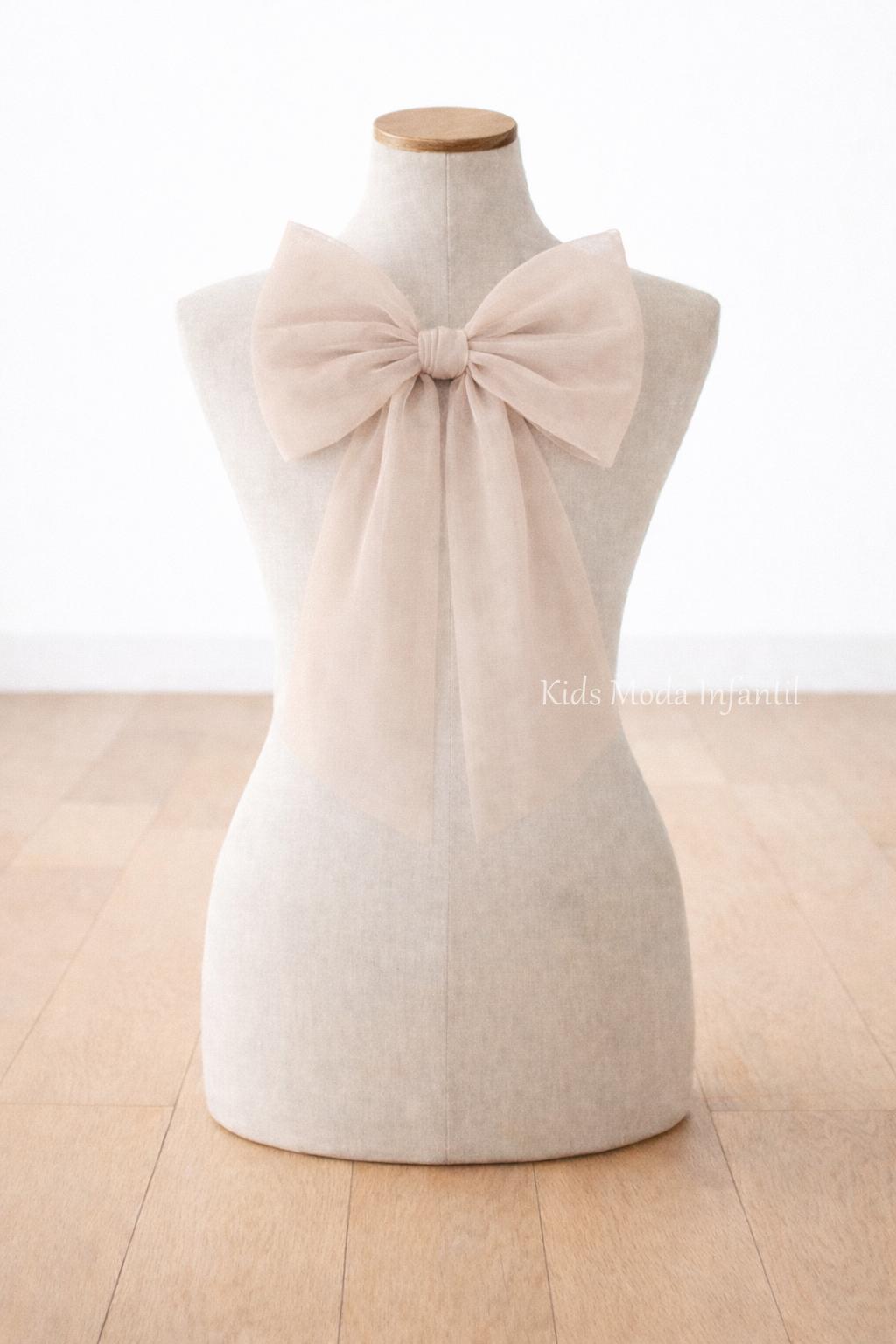 Lazo de Pelo Ceremonia Niña Tul Camel | Arras y Ceremonias | Kids Moda Infantil