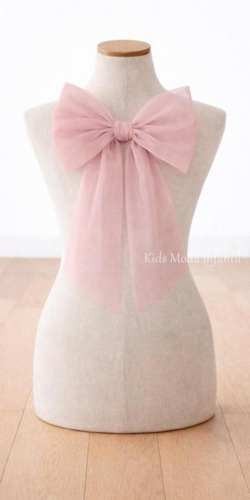 Lazo de Pelo Ceremonia Niña Tul Rosa Empolvado | Arras y Ceremonias | Kids Moda Infantil
