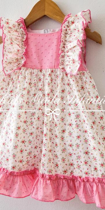 Vestido niña verano estampado flores rosas de Lor Miral [1]