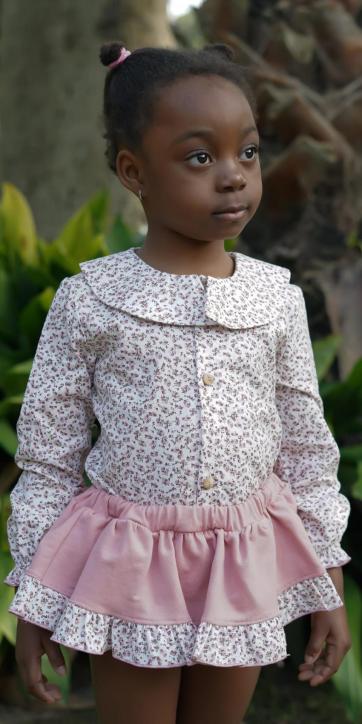 Conjunto niña camisa y culetín rosa de Marena Moda Infantil Oeste [1]