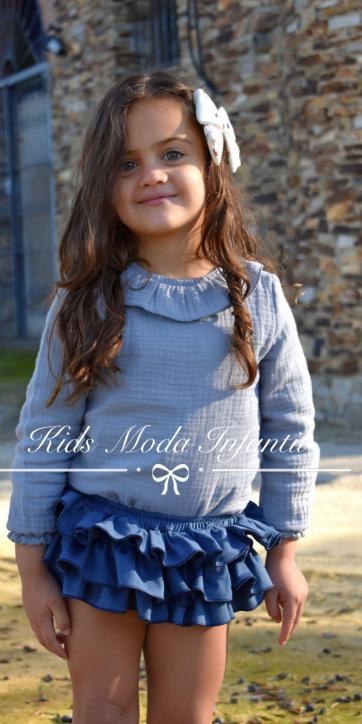 Conjunto niña camisa y culetín de volantes colección Frida de Marena Moda Infantil [3]
