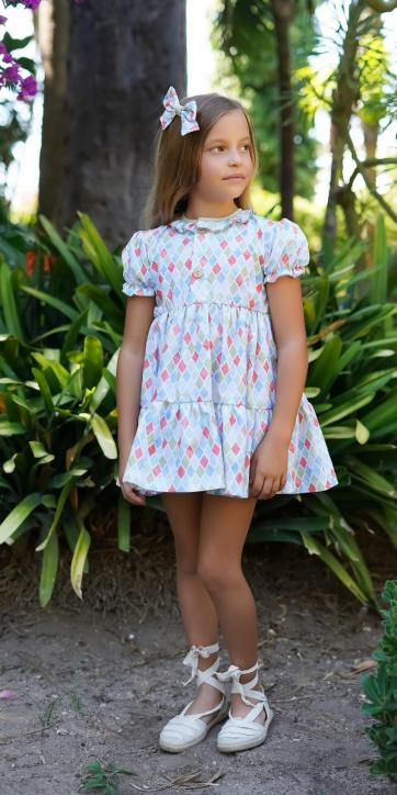 Vestido niña vuelo estampada figura geometricas Marena Moda Infantil [1]