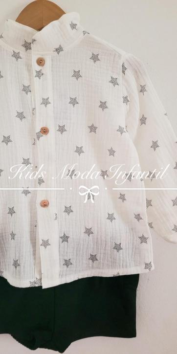Conjunto niño camisa estrellas con short negro colección Amelia de Marena Moda Infantil [3]