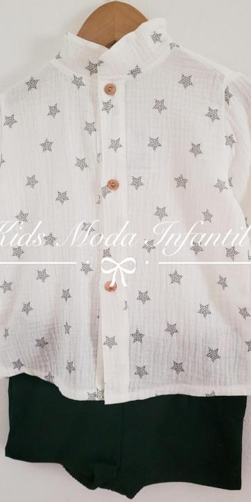Conjunto niño camisa estrellas con short negro colección Amelia de Marena Moda Infantil [1]
