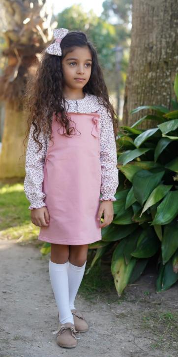 Pichi niña rosa empolvado y camisa estampada flores Marena Moda Infantil Este [0]