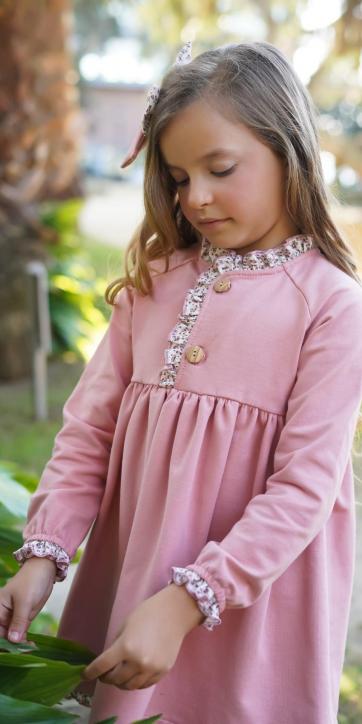 Vestido niña felpa rosa empolvado Marena Moda Infantil Oeste [0]