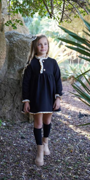 Vestido niña felpa negro Marena Moda Infantil Sur [2]