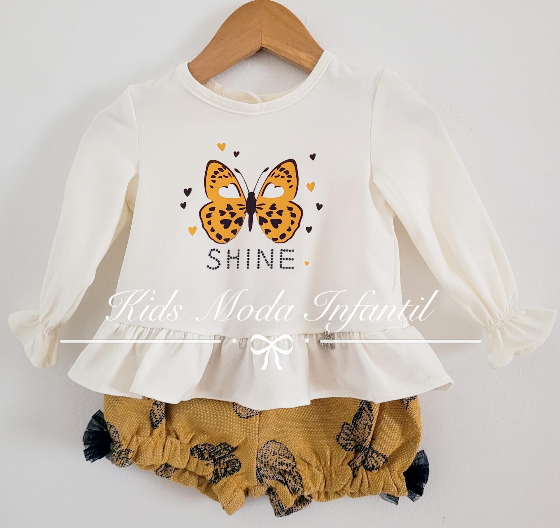 Conjunto bebe niña camiseta mariposa y pololo mariposas estampadas de Nekenia