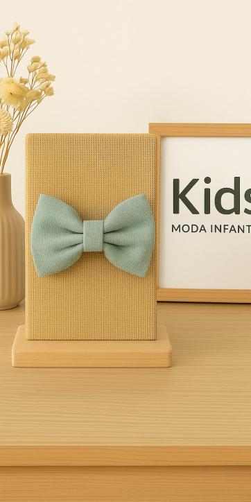 Pajarita niño lino verde agua