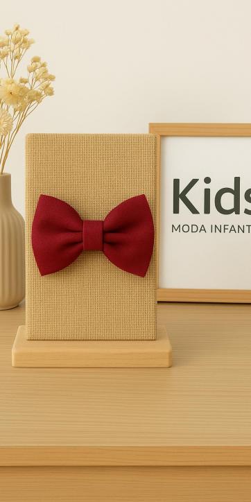 Pajarita niño sarga burdeos