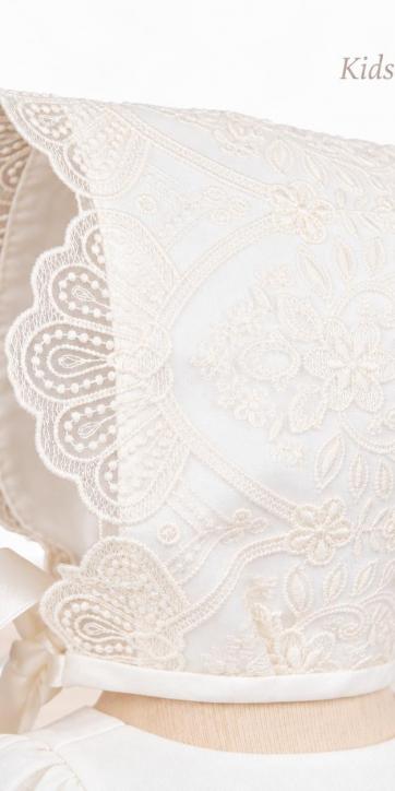 Faldón Bautizo Desmontable con Pelele y Capota Organza Bordada 2639186-2614186 [3]