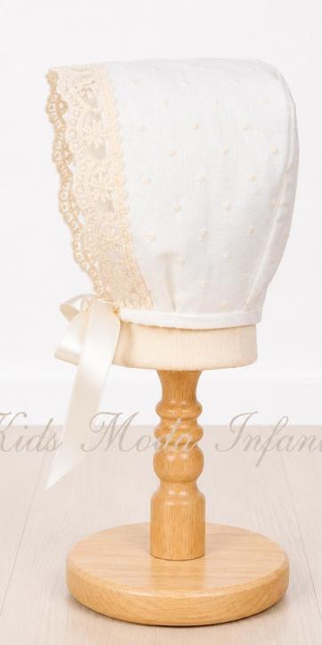 Pelele Bautizo Bebé de Lino Encanto Natural – Manga Larga con Capota y Lazo Beige [1]