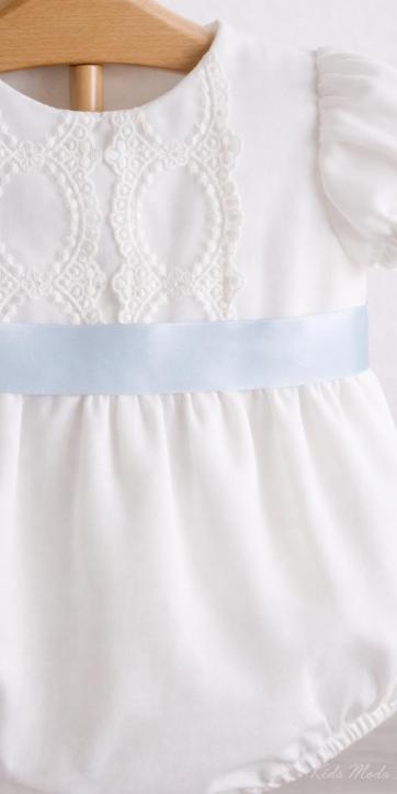 Pelele bautizo bebe gasa blanco Eva Martínez Artesanía familia 6 [1]