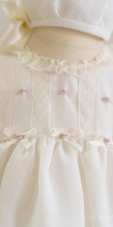 Pelele bautizo bebe semihilo rustico beige Eva Martínez Artesanía [3]