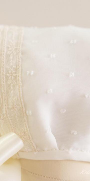 Pelele bautizo bebe plumeti de cristal beige Eva Martínez Artesanía [3]
