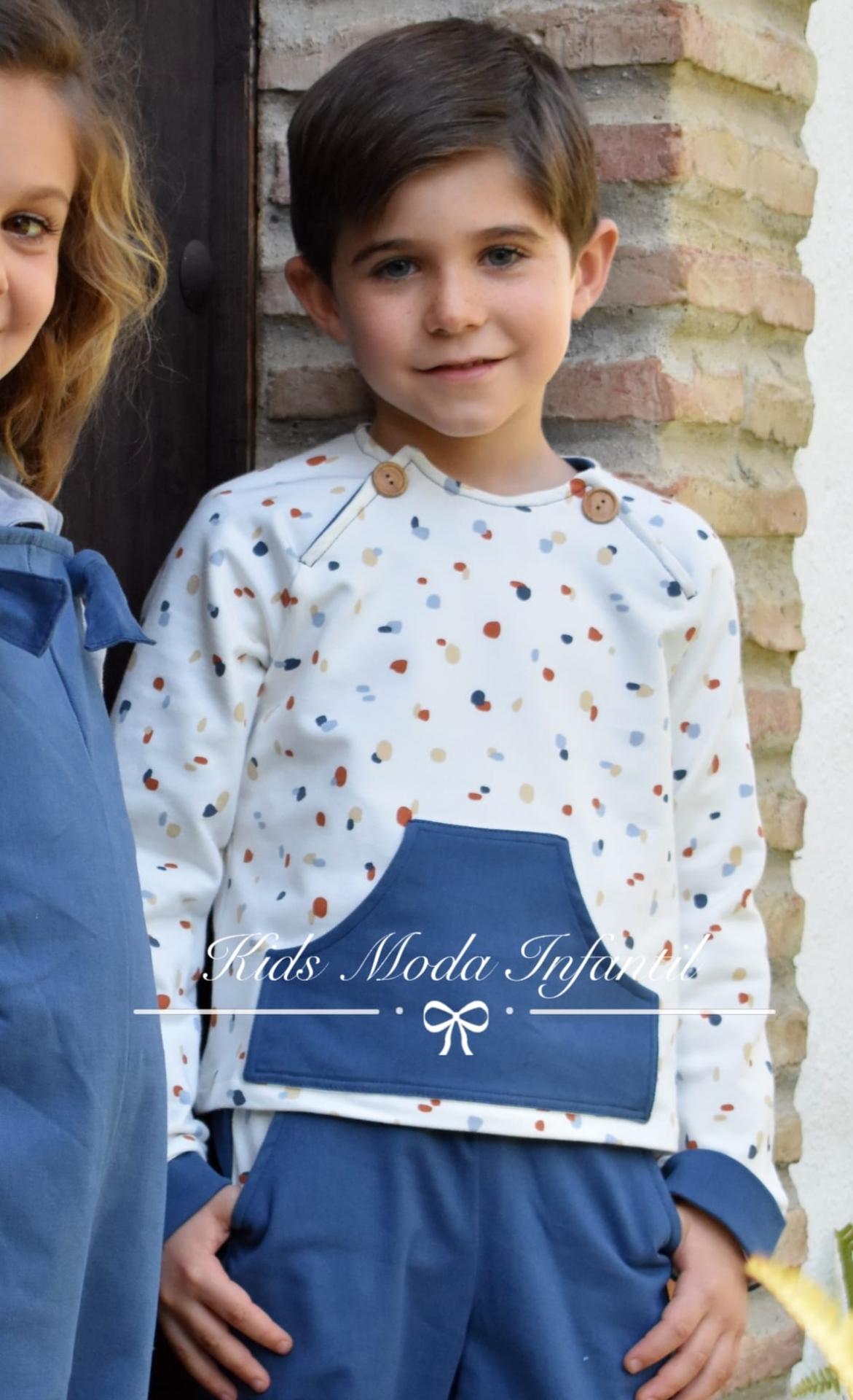 sudadera niño bolsillo canguro colección Frida de Marena Moda Infantil