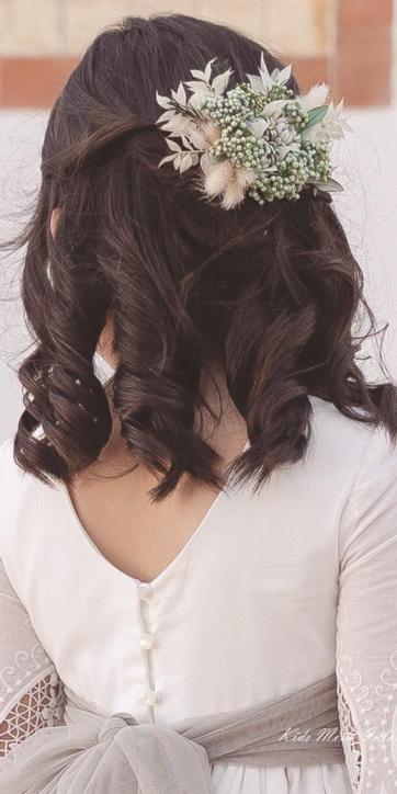 Tocado de Flores de Comunión “Laurel” – Eva Martínez Artesanía | Kids Moda Infantil