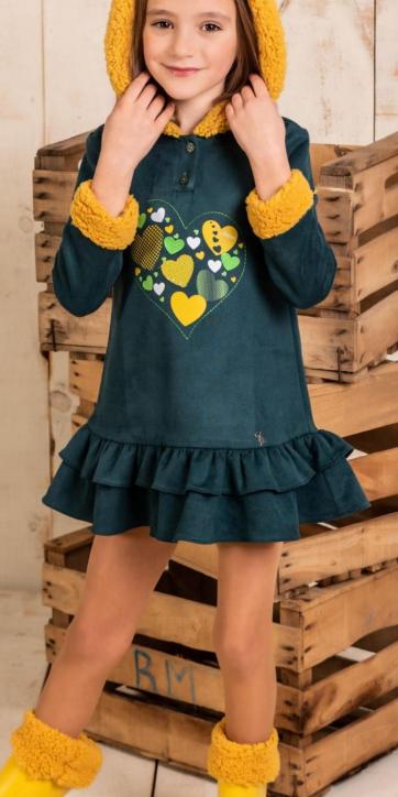Vestido niña ante con capucha borreguito Vera Moda Infantil colección Tobi [1]