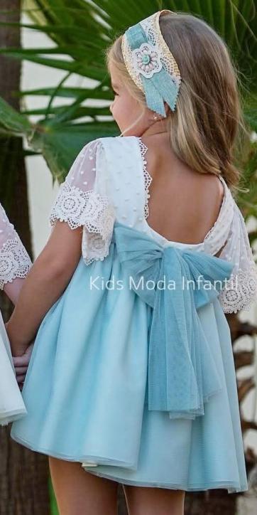 Vestido arras niña beige y verde empolvado de Eva Martínez Artesanía 32611CBG [1]