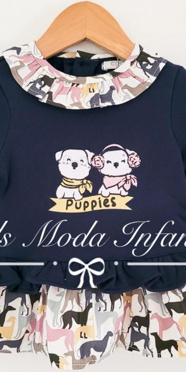 Vestido bebe felpa con perritos Puppies de Coco Acqua [2]