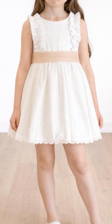 Vestido Ceremonia y Arras Niña con Fajín Camel – Eva Martínez Artesanía Familia 6