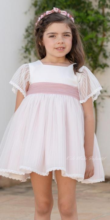 Corona de Flores Ceremonia y Arras Niña Rosa Empolvado – Eva Martínez Artesanía Familia 5 [2]