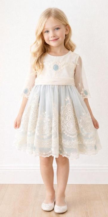 Vestido Ceremonia Arras para Niña en Tul Bordado – Kids Moda Infantil [0]