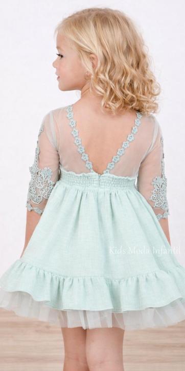 Vestido Ceremonia Arras Niña Verde Agua Nekenia Magnolia 2621818