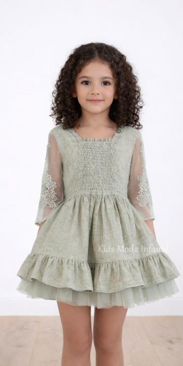 Vestido Ceremonia Arras Niña Verde Oliva Nekenia Magnolia 2621818 [1]