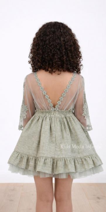 Vestido Ceremonia Arras Niña Verde Oliva Nekenia Magnolia 2621818