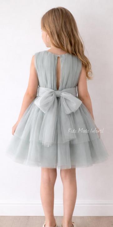 Vestido ceremonia niña de tul verde agua Nekenia 2521820