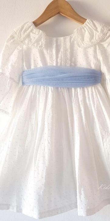 Vestido ceremonia niña media manga plumeti y tul azul Coco Acqua Ceremonia 60433 [3]