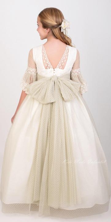 Vestido de Comunión Nekenia 2621816 Verde Caqui – Colección 2026 [1]