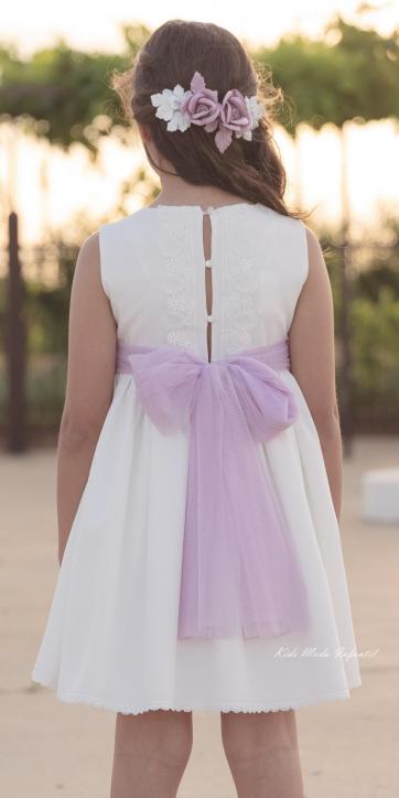 Vestido de Comunión Corto LETIZIA 2026 – Eva Martínez Artesanía