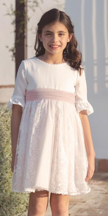 Vestido de Comunión Corto Lulú 2026 – Eva Martínez Artesanía