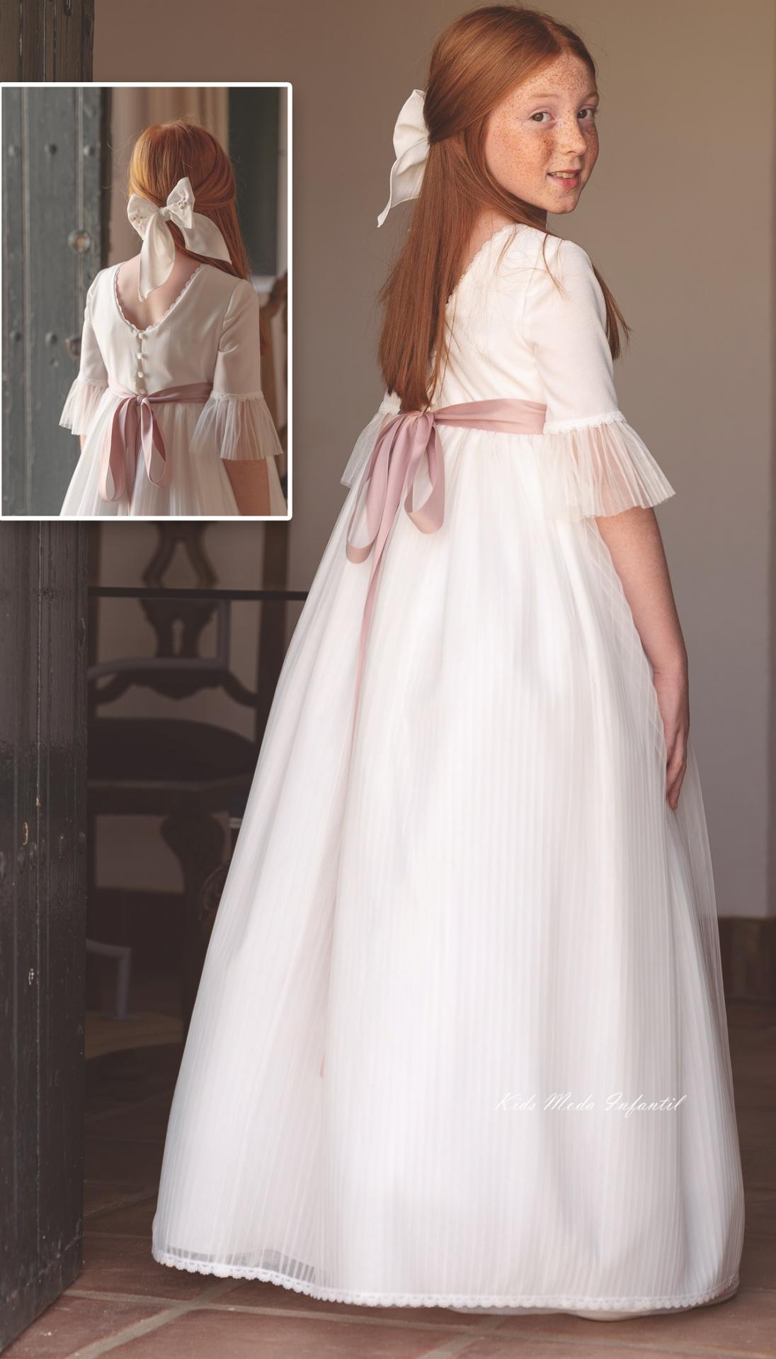 Vestido de Comunión LYSANDRA 2026 – Eva Martínez Artesanía