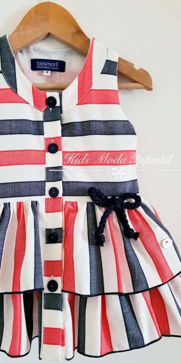 Vestido niña camisero de rayas marineras Basmarti [1]