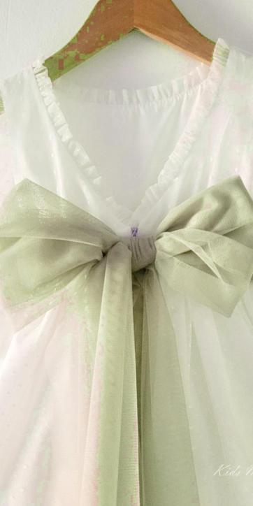 Vestido ceremonia niña tul topo con fajín verde oliva Coco Acqua Ceremonia 60444 [6]