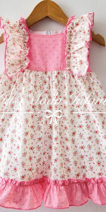 Vestido niña verano estampado flores rosas de Lor Miral [5]