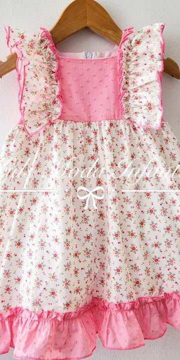 Vestido niña verano estampado flores rosas de Lor Miral [3]