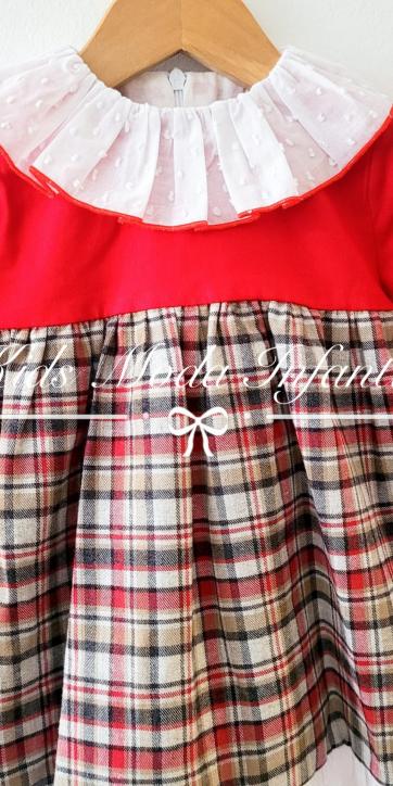 Vestido niña vestir rojo y cuadros estampados de Lor Miral [2]