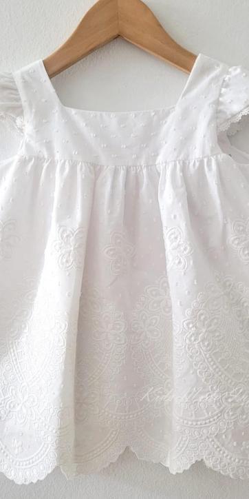 Vestido niña ceremonia plumeti blanco bordado de Kids Moda Infantil [2]