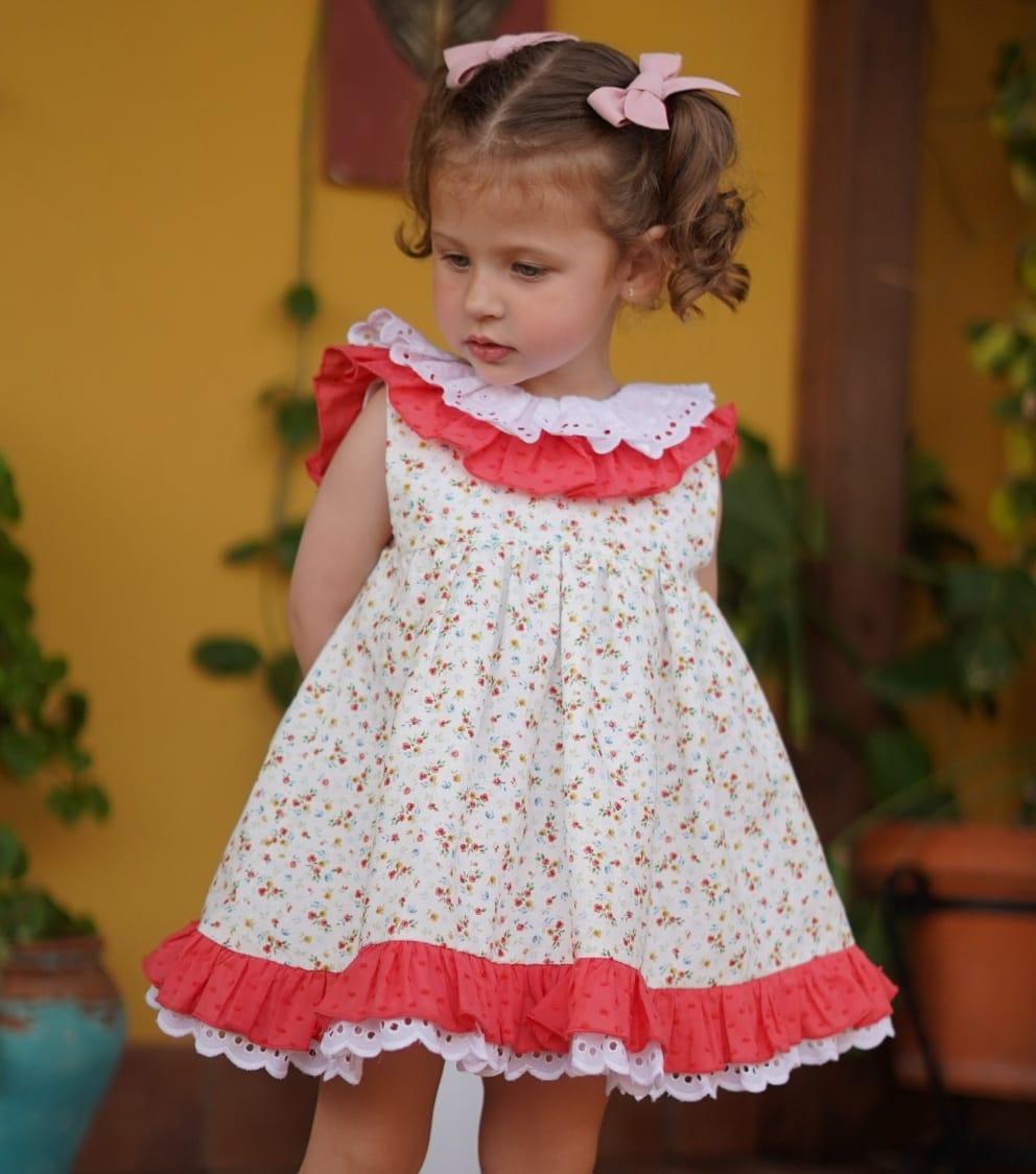 Vestido niña vestir estampado flores corales de Lor Miral