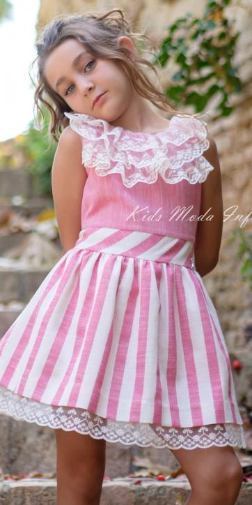 Vestido niña vestir rosa de volantes de tul Vera Moda Infantil