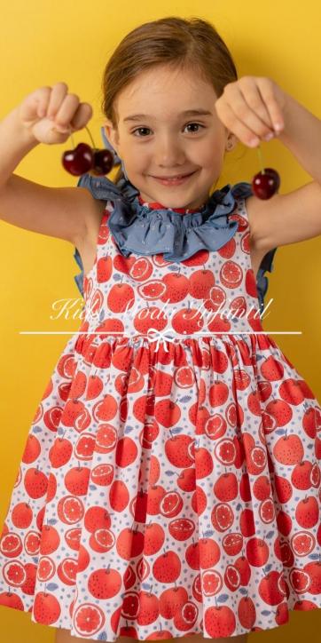 Vestido niña verano con naranjas estampadas de Cuka [1]