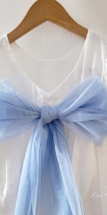 Vestido ceremonia niña blanco con fajín azul Eva Martínez Artesanía 381011CBG [7]