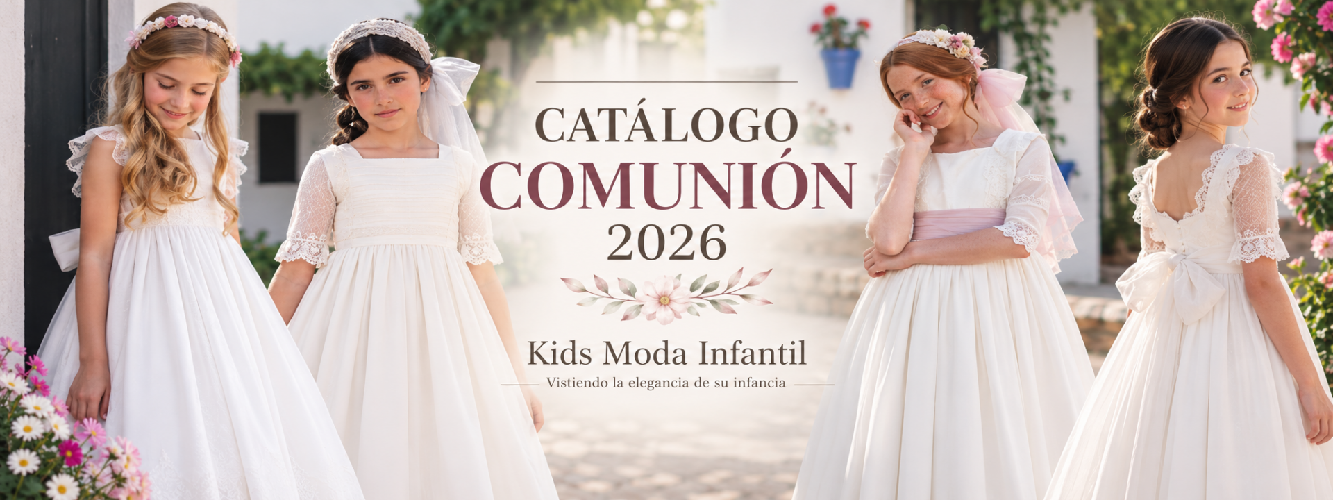 Vestidos de Comunión Niña Eva Martínez Artesanía 2027 | Kids Moda Infantil